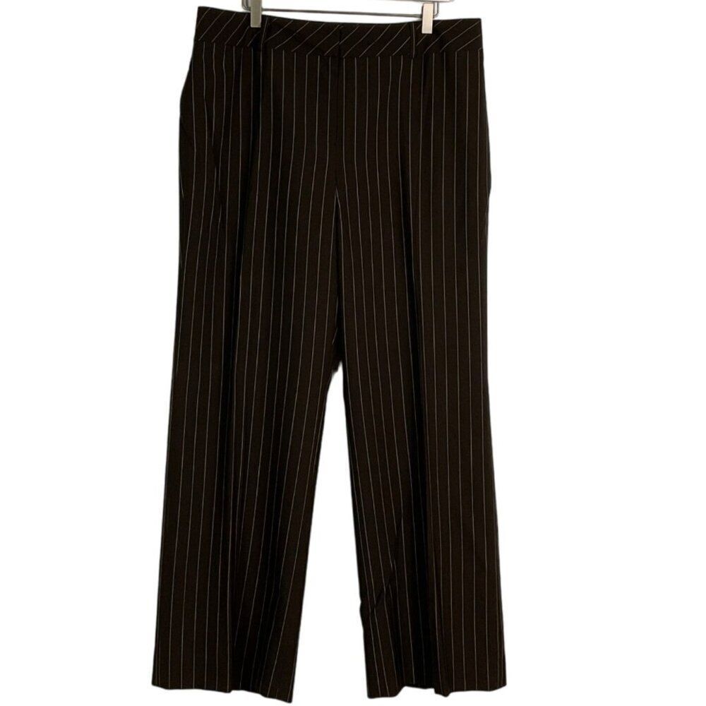 LOFT "Laura" Brown Pinstripe Dress Pants Women's Size 16